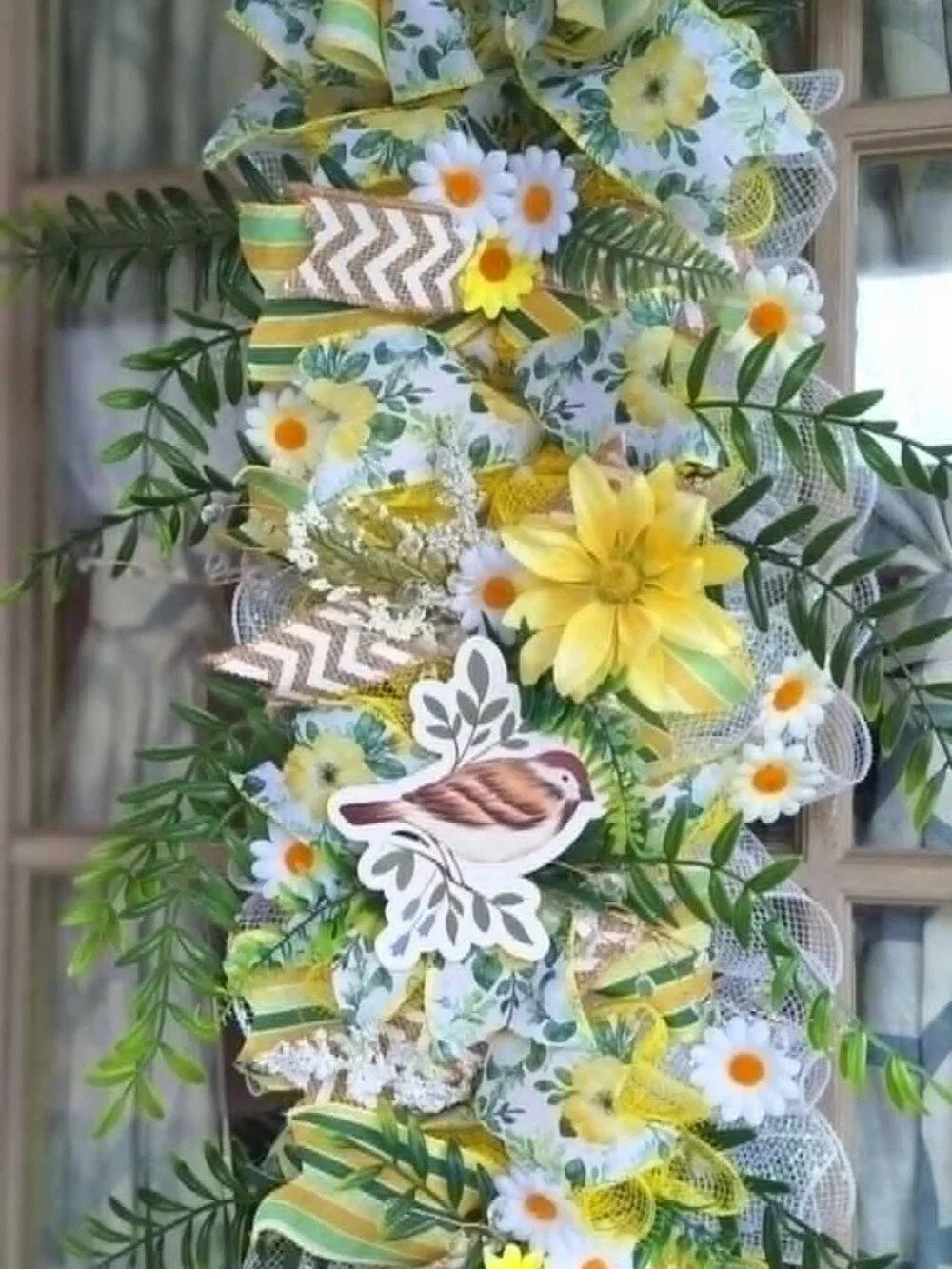 Handmade mesh ribbon swag wreath